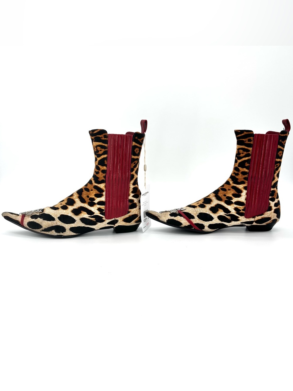 Dior John Galliano Retro Vintage I Love Dior Leopard Print Chelsea Boots 41.5 - Picture 4 of 9